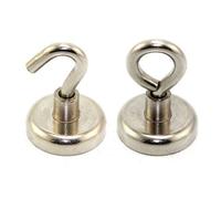 Ferrite Clamping Magnet with M6 Hook for Hanging, Holding or Displaying Items - 32mm dia - 5.8kg Pull - South - Pack of 20
