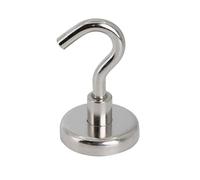 Ferrite Clamping Magnet with M6 Hook for Hanging, Holding or Displaying Items - 32mm Diameter x 45mm High - 5.8kg Pull - North