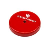 Ferrite Limpet Pot Magnet C/w M6 Threaded Hole For Semi-Permanent Applications - 66mm Dia X 11mm Thick - 25Kg Pull