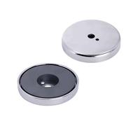 Ferrite Pot Magnet for Arts, Crafts, Model Making, DIY, Hobbies, Office, and Home - 66mm dia x 10mm thick x 8mm hole - 39kg Pull - Pack of 10