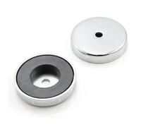 Ferrite Pot Magnet For Arts, Crafts, Model Making, Diy, Hobbies, Office, & Home - 50mm Dia X 10mm Thick X 8.5mm Hole - 15.8Kg Pull