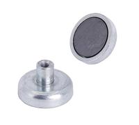 Ferrite Pot Magnet with M4 Internal Thread for Arts, Crafts, Model Making, DIY and Hobbies - 25mm dia x 7mm thick - 1kg Pull