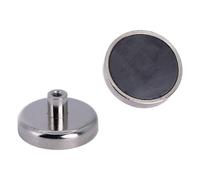 Ferrite Pot Magnet with M4 Internal Thread for Arts, Crafts, Model Making, DIY and Hobbies - 32mm dia x 7mm thick - 4.1kg Pull