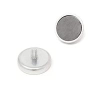 Ferrite Pot Magnet with M5 External Thread for Arts, Crafts, Model Making, DIY and Hobbies - 32mm dia x 7mm thick - 6kg Pull