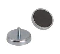 Ferrite Pot Magnet with M5 External Thread for Arts, Crafts, Model Making, DIY and Hobbies - 32mm dia x 7mm thick - 6kg Pull - Pack of 10