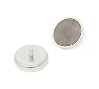 Ferrite Pot Magnet With M5 External Thread For Arts, Crafts, Model Making & Hobbies - 40mm X 8mm Thick - 11.4Kg Pull - Pack Of 4