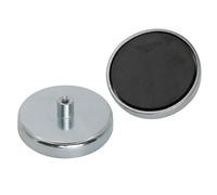 Ferrite Pot Magnet with M5 Internal Thread for Arts, Crafts, Model Making, DIY, Hobbies and Holding - 57mm dia x 10mm thick - 29.7kg Pull - Pack of 4