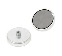 Ferrite Pot Magnet With M5 Internal Thread For Arts, Crafts, Model Making, Hobbies & Holding - 57mm Dia X 10mm Thick - 29.7Kg Pull