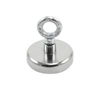 Ferrite Recovery Magnet With M10 Eyebolt For Magnet Fishing, Recovery, Retrieval & Treasure Hunting - 80mm X 70mm Tall - 60Kg Pull