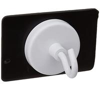 FIRST4MAGNETS Ferrite White Painted Clamping Magnet with M6 Hook for Hanging, Holding or Displaying Items - 50mm Dia - 21.3kg Pull