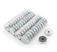 Ferrite Y30BH Pot Magnet for Arts, Crafts, Model Making, DIY, Hobbies, Office, and Home - 32mm dia x 7mm thick x 5mm c/sink - 6.9kg Pull - Pack of 50