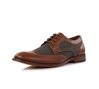 Ferro Aldo Arthur MFA139001D Mens Wingtip Two Tone Oxford Black and White Spectator Dress Shoes, Cognac Brown, 8 UK