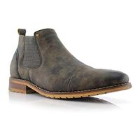 Ferro Aldo Men's Chelsea Boots | Pull-On Ankle Boot in Plain Toe, Cap Toe & Wingtip Brogue Styles | For Casual, Dress, Work & Formal Events, 1. Rust Grey, 8 UK