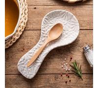 Ferrochef Mexican Talavera Spoon Rest Large Cooking Coffee Spoon Rest Holder for Stove Kitchen Counter Cooking Gift Housewarming Wedding(Beige)