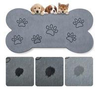 Ferrochef Stone Dog Food Mat, 19"x10" Non-Slip Quick Dry Bone Dog Bowl Mat