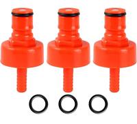 FERRODAY 3 Pack Carbonation Cap Forced Carbonation with PET Bottle 5/16 Barb CO2 Coupling to Carbonate Soda Beer Water PET Bottle Filling Carbonation Cap with No Fall Off Flat Gasket & Thick O-ring