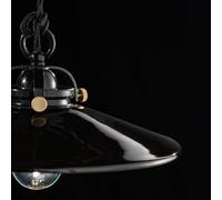 Ferroluce Black ceramic pendant light Edoardo, 31cm