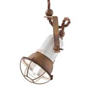 Ferroluce C1660/1 pendant light with cage, white