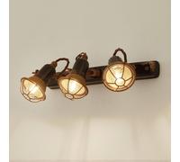 Ferroluce C1677/1 wall lamp with basket, 3-bulb, black