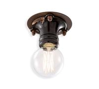 Ferroluce Ceiling Light Surface Lamp Pipes Black Ø14.5Cm 1 X E27 Handmade