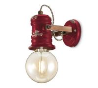 Ferroluce Wall light C1843 in vintage design wine red