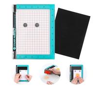 Ferrovista Acrylic Stamp Positioning Tool Includes Magnets and Foam Pad,9x7.2inch Stamp Positioner with Grid Lines Perfect Positioning Stamping with Clear Stamps for Card Making Scrapbooking and Other