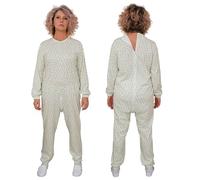 FERRUCCI COMFORT Adaptive Pajamas Unisex Mod. 9017-100% Cotton, Crew Neck, Full Back Zipper, Anti-Strip Sleepwear for Seniors & Dementia Care, Incontinence-Friendly, Woman, L