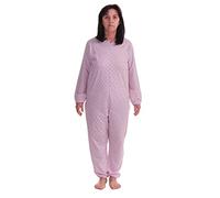 FERRUCCI COMFORT Anti-strip Jumpsuit Pyjamas for Elderly - Serenity - For Alzheimer, Dementia, With Zip on the back, Cotton and Polyester (Pink, L)