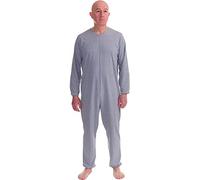 FERRUCCI COMFORT Anti-strip Jumpsuit Pyjamas for Elderly - Serenity - For Alzheimer, Dementia, With Zip on the back, Cotton and Polyester (Blue, XS)