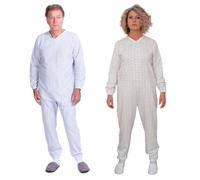 FERRUCCI COMFORT Pyjamas for Incontinence with Zip on the Back for Elderly with Alzheimer - 9012 F - Suitable for Winter - Plush, Woman, Small