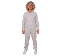 FERRUCCI COMFORT Sanitary Pajamas in Fresh Cotton for Elderly, Long Sleeve, Back and Inner Leg Closure, Incontinence, Alzheimer's, Made in Italy, Female White, XL