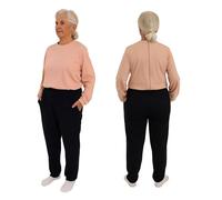 FERRUCCI COMFORT Sanitary Pyjamas with Back Zip Closure in 100% Cotton - Ideal for Elderly, Incontinence, Alzheimer's and Dementia, Onesie, pink, L