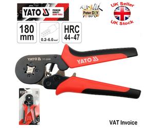 FERRULE CRIMPING PLIERS for Wiring Projects HRC 44-47 AWG 23-10 Yato YT-2240