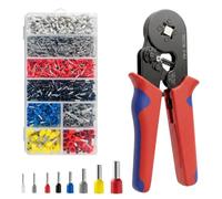 Ferrule Crimping Tool Kit Wire Crimping Tool with 1800 Ferrules | Effort-Saving Design Adjustable Crimping Tool Set for 0.25-10mm² Wires, for DIY Electrical Repair Professional Electrical