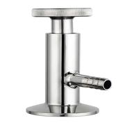 Ferrule Needle Valve,Sample Valve, 1.5'' Tri Clamp Sanitary Sampling Valve Ferrule OD 50mm & 10mm Hose Barb Tri Clover Pipe Fitting, 1PCS