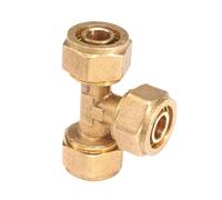 Ferrule Tube Fitting 1pc Tee Brass Compression Pipe Fitting, 16mmx20mm Tube Connector, Fit PEX-AL-PEX Type Hexagon Adapter