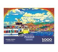 Ferry Boat Jigsaw Puzzles Puzzle for Adults Kids. 1000 Piece Istanbul Skyline Impossible Challenge Toy Educational Games Home Decoration for Educational Games Gifts 70x50cm/1000pcs