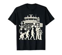 Ferry Captain Evolution Ship Navigation Maritime Design T-Shirt