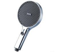 Ferrygood FOR HONEYCOMB Shower Head with Four Spray Functions Rain Pulse Mixed Back Push Button Switch 158 Silicone Nozzles Standard Shower Outlet Fit (A)