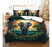 FERRYSTORE 3D Printing Duvet Cover Set Elephant Comforter Cover With Pillow Cases Set Bedding Cover for Women & Men’s Child Bedroom, Guestroom King（220x240cm）