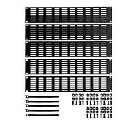 Ferstnor 2U Rack Mount Blank Panel, Steel, Vented, 5 Pack, Includes Installation Hardware and Cable Tie, Black