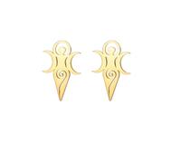 Fertility Goddess Stud Earrings for Women Trendy, Stainless Steel Spiral Earring with Triple Moon Symbol, Gift for Women Christmas, One Size, Stainless Steel, No Gemstone