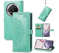 Fertuo Case for Honor Magic 7 Lite 5G, Premium Leather Flip Wallet Case with [Card Slots] [Kickstand] [Hand Strap] Mandala Flower Embossed Shockproof Cover Case for Honor Magic 7 Lite 5G, Green