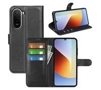 Fertuo Leather Case Wallet with Card Holder for Poco C81 Pro 4G, Black