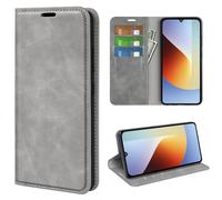 Fertuo Leather Wallet Case with Card Holder for Xiaomi Poco C81 Pro, Grey
