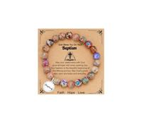Fervia Gifts for Women Natural Colorful Imperial Jasper Stone Bead Bracelet Teacher Appreciation Gifts Birthday Gifts for Sister/Daughter/Niece/Grandma/Mom/Wife/Nana/Aunt/Nana with Gift Message Card