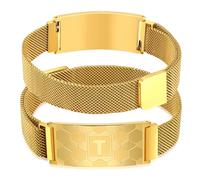 Fervia Soccer Initial Bracelet Black/Sliver/Gold Stainless Steel A-Z Letter Charm Bracelets Adjustable Wristbands Soccer Gifts Idea for Players Team Lovers Men Boys Dad, Initial K