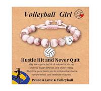 Fervia Volleyball/Softball Bracelet Heart Initial Gifts for Women Coach Sports Accessories Jewelry Gift Ideas for Christmas Birthday, Initial C, no gemstone