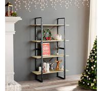 feryal wooden 4-tier bookshelf in sonoma oak