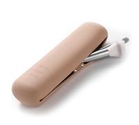 FERYES Large Travel Makeup Brush Holder, Magnetic Anti-Fall Out Silicon Portable Cosmetic Face Brushes Holder, Soft and Sleek Makeup Tools Organizer for Travel- Khaki